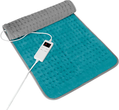 Heating Pad for Period Cramps, Heating Pad for Back/Neck/Shoulder Muscle Pain, 6 Heating&4 Timer Setting, Auto Shut Off, Dry/Moist Heat & Machine Washable, Gray Birthday Christmas Gifts for Women Mom