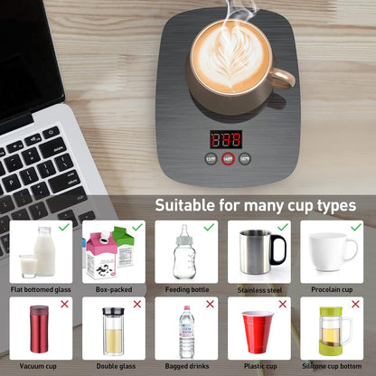 Coffee Mug Warmer for Desk with Heating Function 25 Watt Electric Beverage Warmer with Adjustable Temperature 131℉/ 55℃or 167℉/ 75℃ (Without Mug)