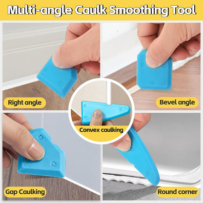 4 in 1 Caulking Tool Kit, Multi-Function Caulk Remover Tool(Orange) | Grout Removal Tool, Silicone Sealant Cleaner for Bathroom, Shower, Tile, Window, Household Caulk Kit