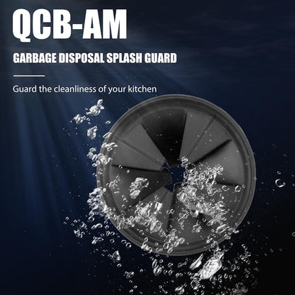 3 3/8" Garbage Disposal Splash Guard Replacement for InSinkErator Evolution | QCB-AM rubber Drain Insert, Sink Baffle, Garbage Disposer Accessories, Upgraded Removable Quiet Collar Drain Plugs, Black