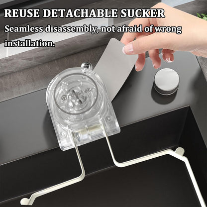 Kitchen Sink Strainer with Filter Mesh Bag, Food Waste Filter Basket, Suction Cup Folding Washing Vegetables and Fruits Drying Bag Holder