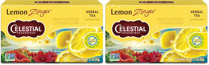 Celestial Seasonings Raspberry Zinger Herbal Tea, Caffeine Free, 20 Tea Bags Box