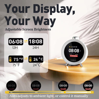 MOMILLA Alarm Clocks for Bedrooms, 2.8" Color Display, 4 Alarms Easy to Set