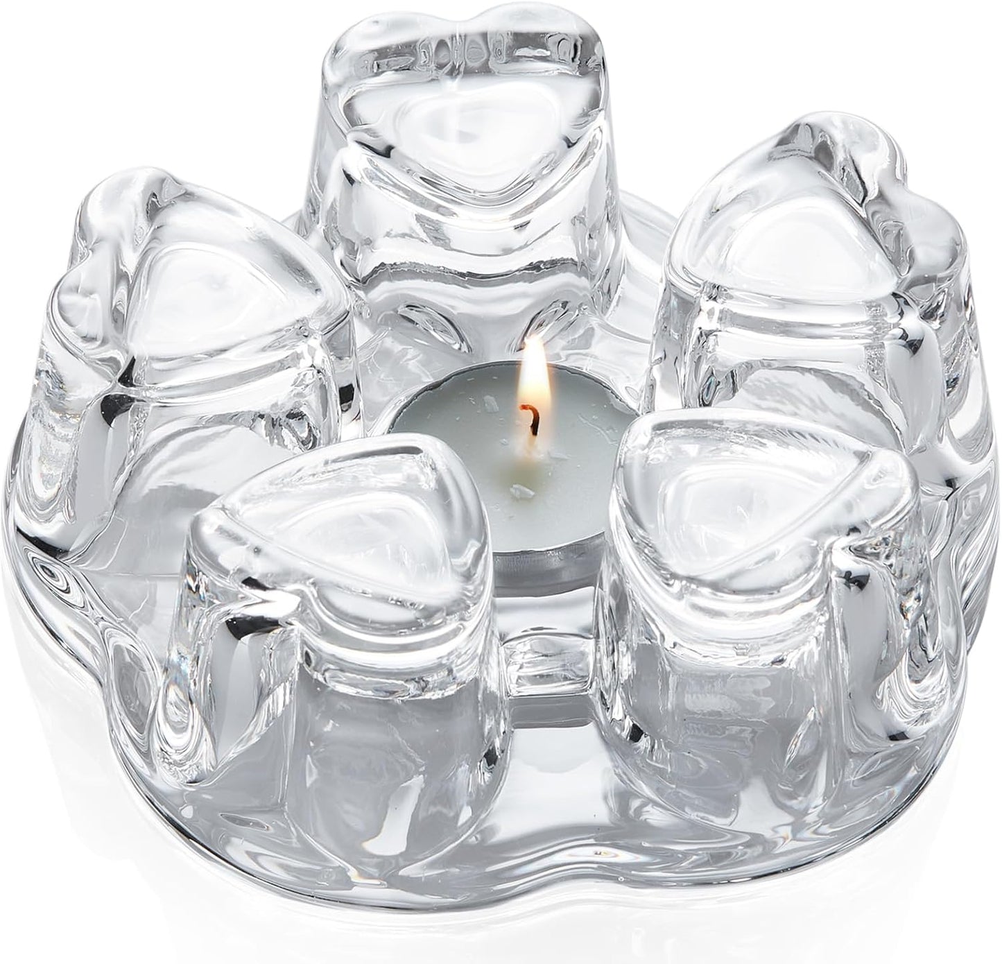 Teapot Warmer, Borosilicate Glass Tea Warmer, Heating Base Tea Warmer 5.3in Dial, Candle Never Flames Out with Tealight Holder