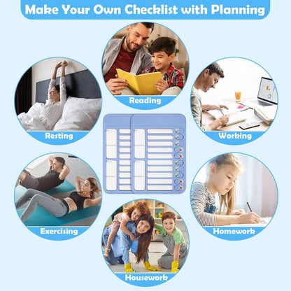 Dry Erase Chore Chart for Kids to Do List Magnetic Checklist Board Reusable RV Daily Routine Schedule Planning Boards with Blank Checklist Cardstock for Habit Tracker or Daily and Weekly Planner