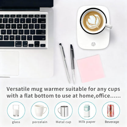 Misby Mug Warmer, Coffee Warmer for Desk Auto Shut Off Coffee Lovers Gift Ideas, Smart Coffee Cup Warmer with Gravity-Induction Coffee Mug Warmer for Desk Use Keep Beverages Coffee Warmer (White)