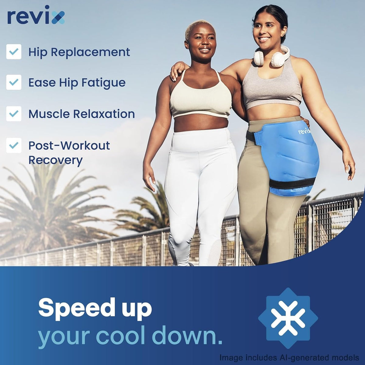REVIX Extra Large Hip Ice Pack Wrap After Surgery, Cold Packs for Hip