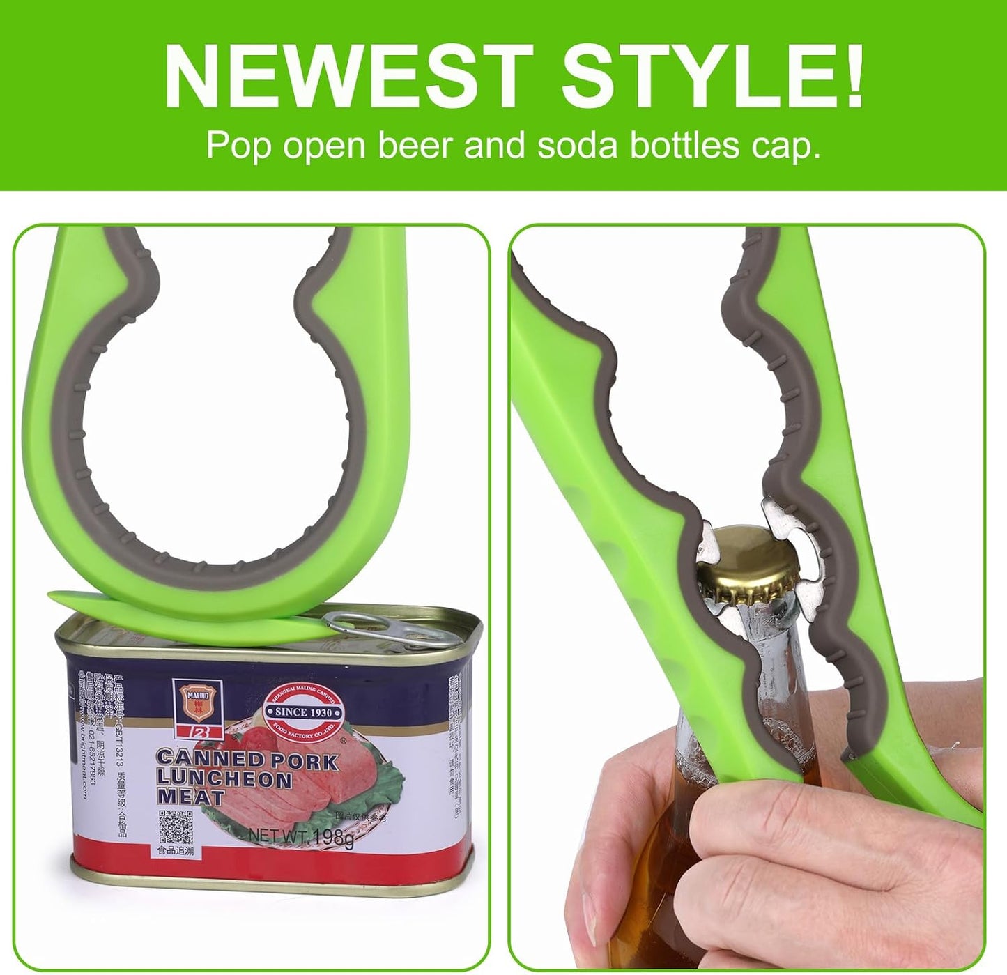 5 in 1 Lids off Jar Opener, Bottle Opener, Ideal For Women, Kids, Seniors - for Multipurpose Kitchen Tool, Easy open. White