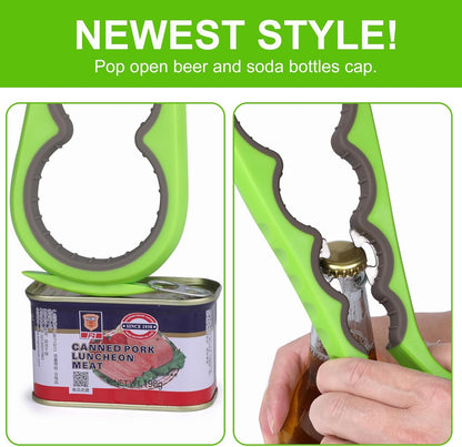5 in 1 Lids off Jar Opener, Bottle Opener, Ideal For Women, Kids, Seniors - for Multipurpose Kitchen Tool, Easy open. White