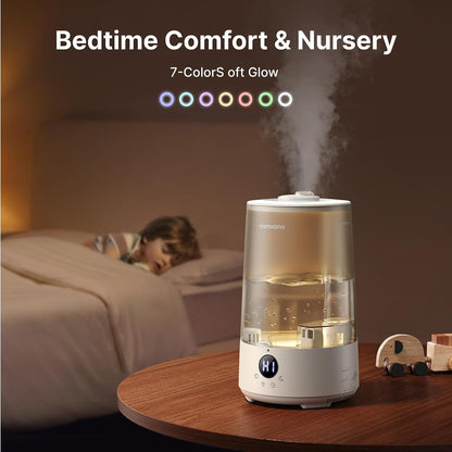 Homvana Top-Fill Cool Mist Humidifiers for Bedroom, Large Room(3.6L,Black)