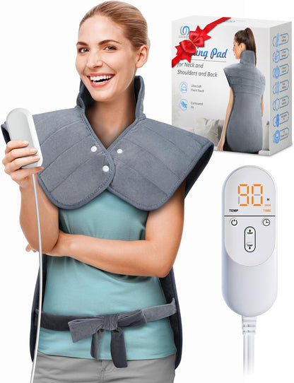 Heating Pad for Neck Shoulders and Back - 6 Heat Levels 4 Timers Auto-Off
