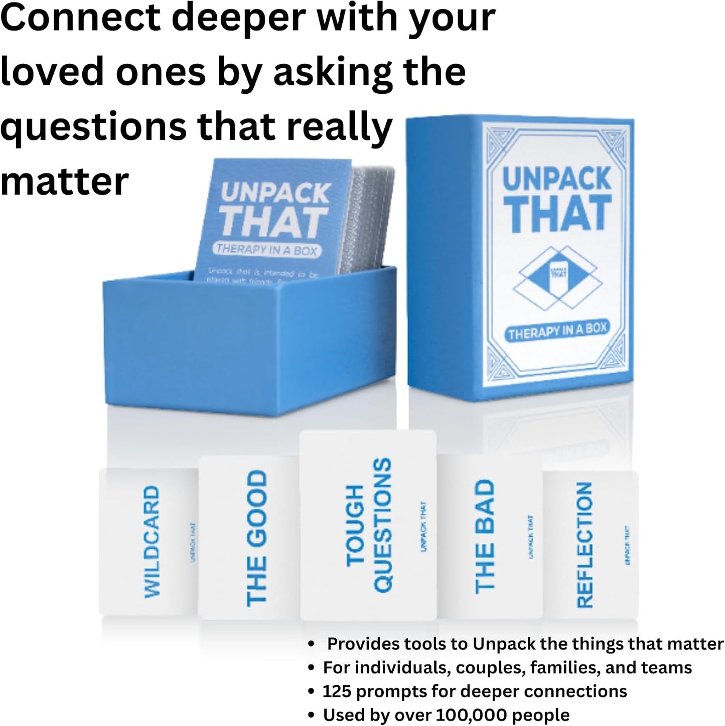 UNPACK THAT Self-Exploration Card Deck Personal Growth Cards - 100 Deep Questions for Self-Discovery, Mindfulness & Emotional Healing | Journal Prompt, for Her