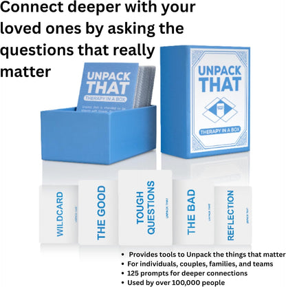 UNPACK THAT Self-Exploration Card Deck Personal Growth Cards - 100 Deep Questions for Self-Discovery, Mindfulness & Emotional Healing | Journal Prompt, for Her