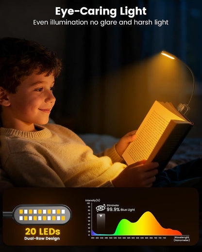 Glocusent 13 LED Book Lights for Reading at Night, Gifts for Book Lovers