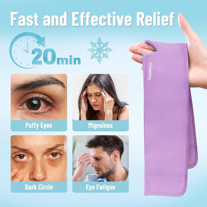 Cooling Eye Mask, Cold Eye Mask for Puffiness, Reusable Ice Eye Masks for Dark Circles And Puffy Eyes, Relieve Your Migraines and Headaches with Gel Eye Masks Therapy, Long-Lasting Comfort, Light Blue