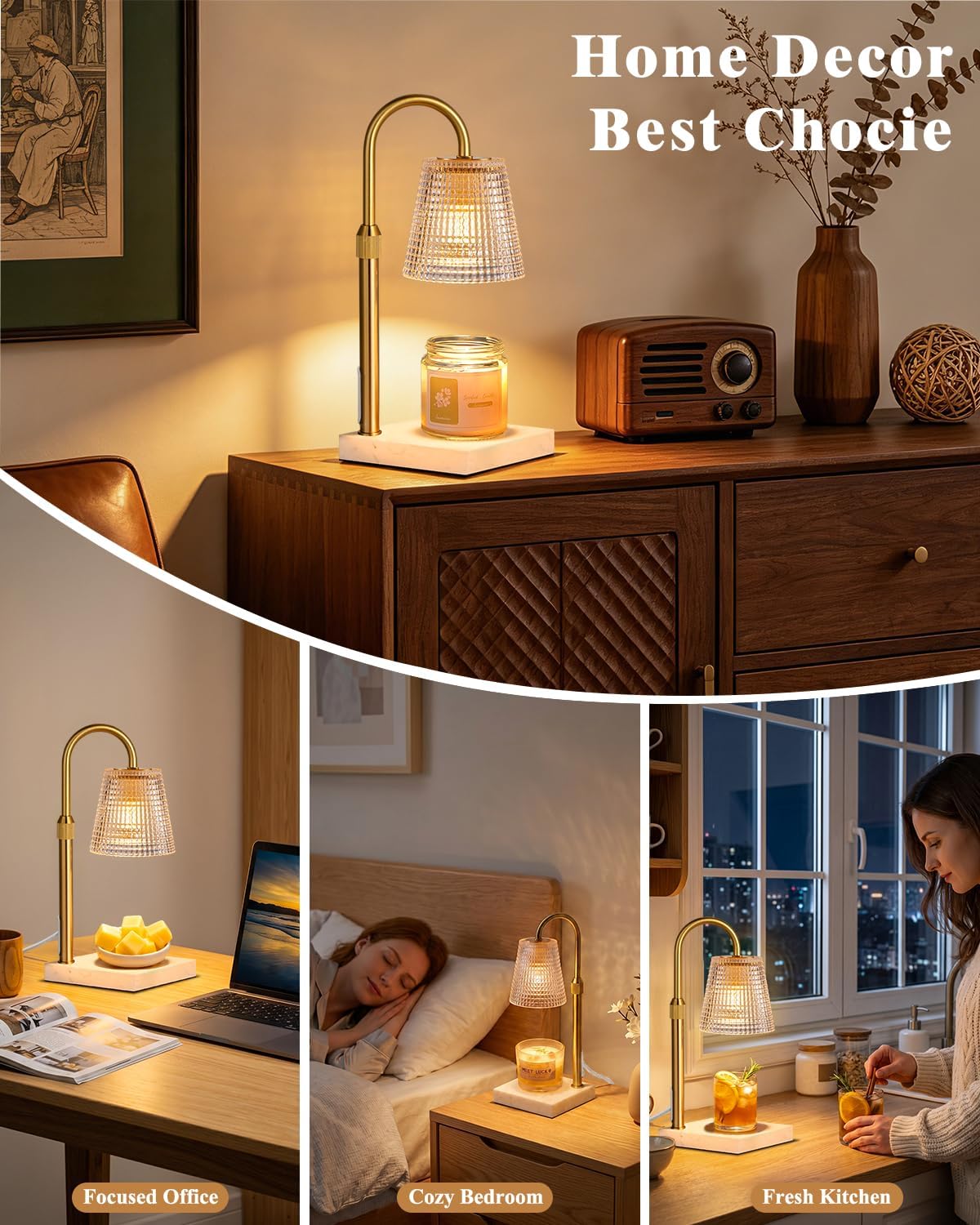 Hong-in Candle Warmer Lamp with Timer, House Warming Gifts New Home Decor