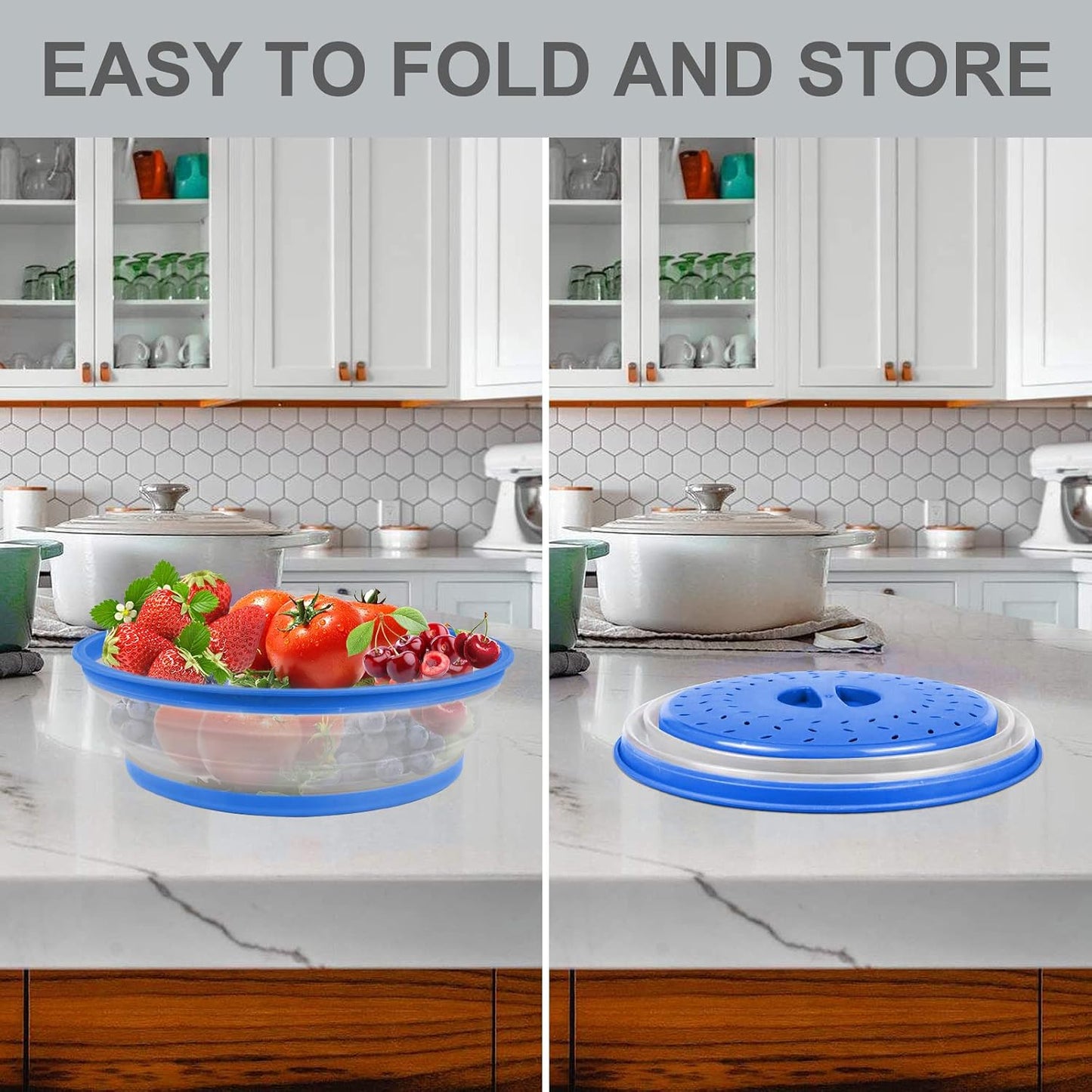 2 in 1, Aidacom Microwave Splatter Cover for Food & Silicone Microwave Mat, Mat as Bowl Holder, Trivet, Pot Holders, Drying, Baking, Utensils Rest for Kitchen Counter, Dishwasher Safe, Grey
