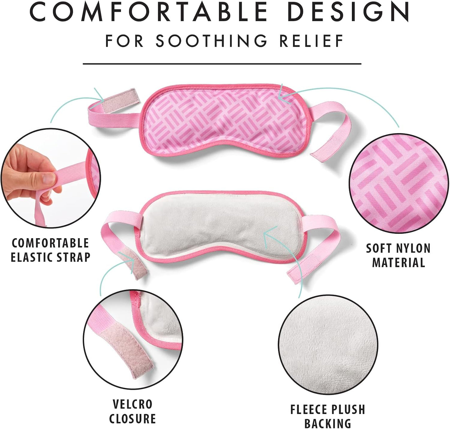 Fit+Fresh Cooling Gel Eye Mask & Cold Head Wrap - Migraine Ice Pack for Relief