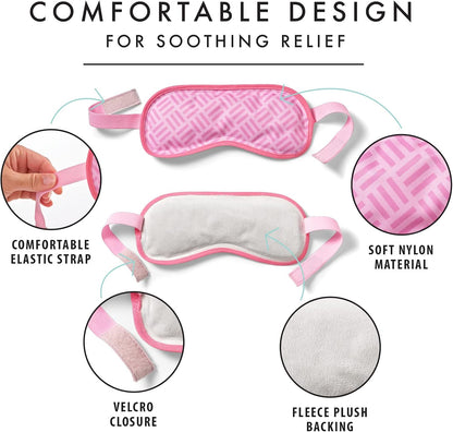 Fit+Fresh Cooling Gel Eye Mask & Cold Head Wrap - Migraine Ice Pack for Relief