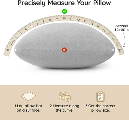 AM AEROMAX 12x20 Memory Foam Throw Pillow Insert, Rectangular Lumbar, White