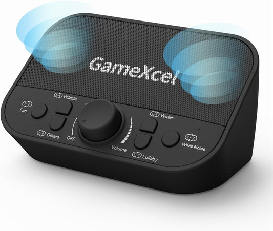 GameXcel White Noise Sound Machine for Sleep - 38 Soothing Therapy Sounds