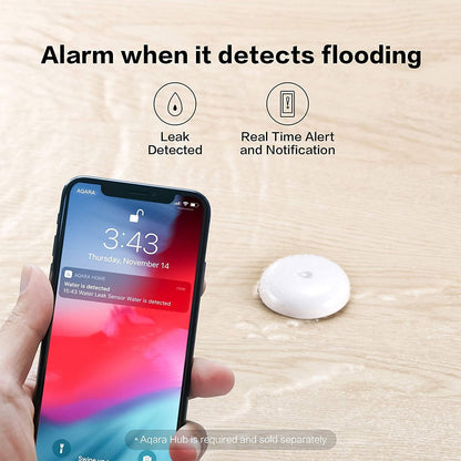 Aqara Water Leak Sensor 3 Pack, Zigbee Water Leak Detector for Alarm System | Requires AQARA HUB, App Notifications, Smart Home Automation, for Kitchen, Bathroom, Basement, Wireless, Works with IFTTT
