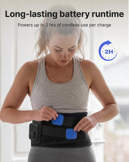 RENPHO Heating Pad for Lower Back, Portable Cordless Brace, Wearable Belt | 5 Heat Levels, 3 Vibration Levels, Heating Pad with Massager, Detachable Support, FSA Eligible HSA, Gift for Men & Women