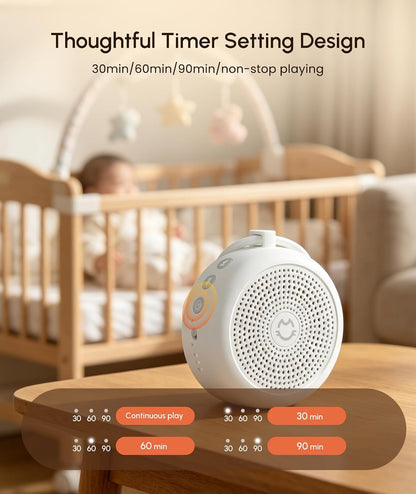 Portable White Noise Machine for Sleeping, 29 Soothing Non-looping Sounds for Adults & Kids, 50h Babies Sleeping Sounds Machine, Timer, Memory Function, Traveling, for Relax-2026 Updated Version