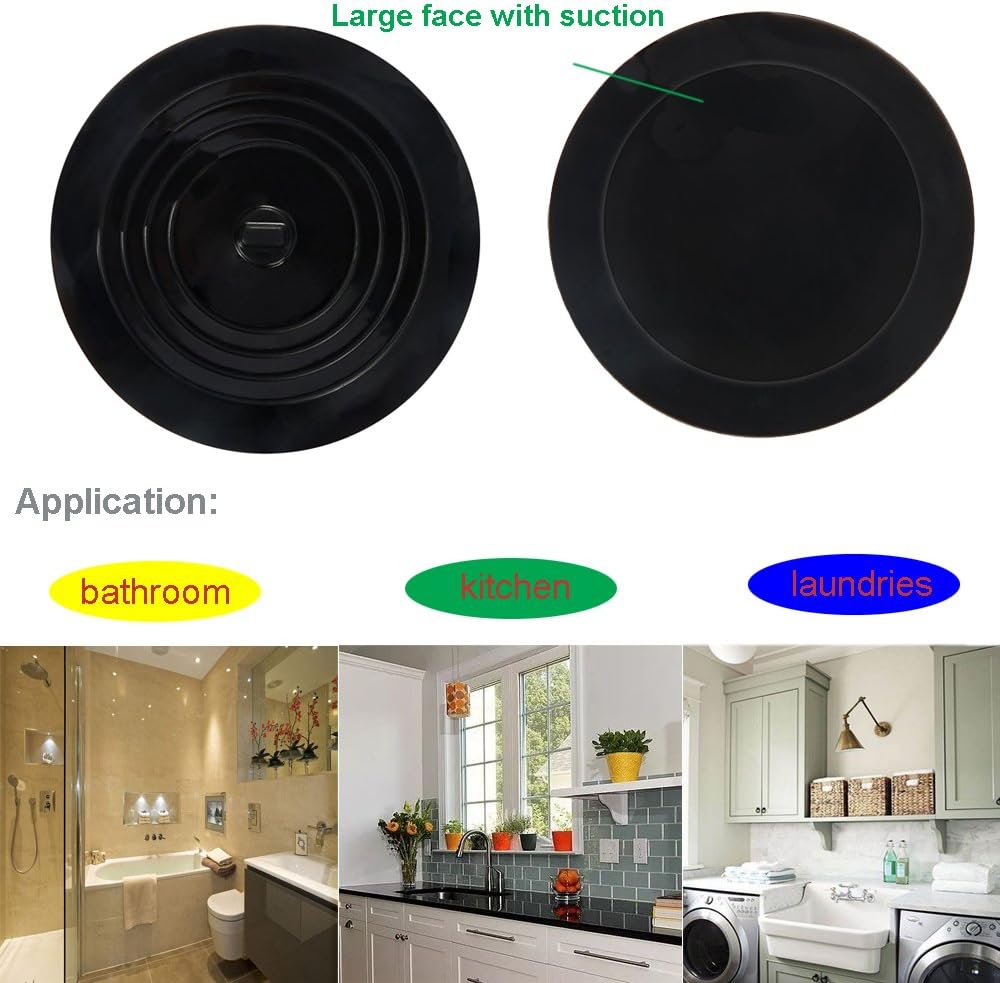 Shower Drain Hair Catcher Tub Stopper, V-TOP Drain Cover for Shower to Catcher Hair, Silicone Bathtub Drain Plug Suit for Bathroom Kitchen and Laundry, 4 Pack