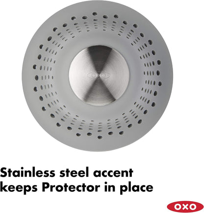 OXO Good Grips Silicone Shower & Tub Drain Protector, Hair Drain Catcher