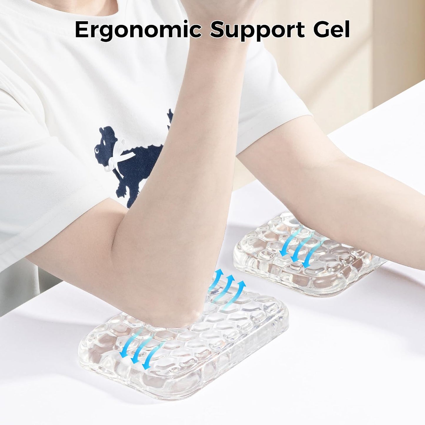 Ospelelf Ergonomic Elbow Pad, Gel Keyboard Wrist Rest Support for Office Desk Chair, Arm Wrist Pad for Typing Pain Relief, 1 Pack