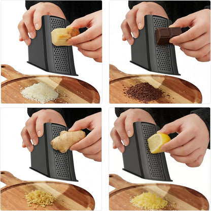 Jonscook All-in-1 Safe Mandoline Slicer for Kitchen, Vegetable Slicer with Container, Adjustable Veggie Mandoline, French Fry Cutter, Potato/Tomato/Onion Slicer, Grater/Cleaning Brush (Black Knight)