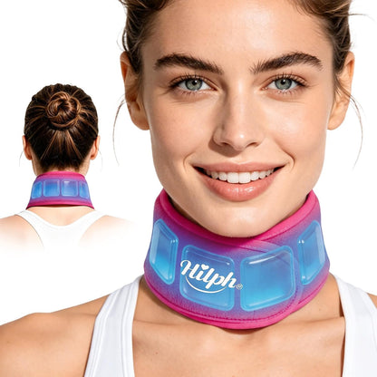 Hilph Neck Ice Pack Wrap for Tonsillectomy, 45-Minute Long-Lasting Cold | Upgraded Ice Grid Gel Design, Reusable Flexible Ice Pack for Neck Throat Cervical Thyroid Pain, Surgery Recovery, Hot Flash