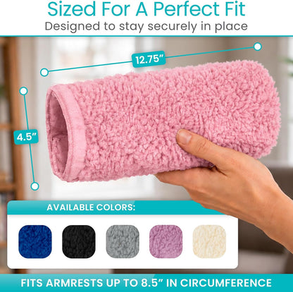 Vive Wheelchair Armrest Pads (2 PCS) - Memory Foam Sheepskin Cushion