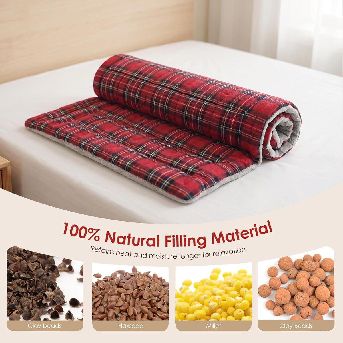 Microwave Heating Pad for Pain Relief, 8 x 18 Grey