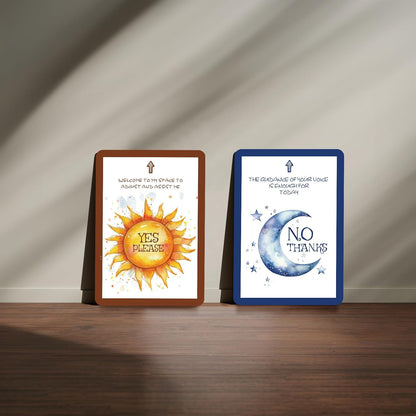Rounded Corners Yoga Consent Cards,20 Pcs Double-Sided Assist Cards for Yoga Teachers, Pilates and Dance,Yes or No Adjust Cards(7 * 10cm)