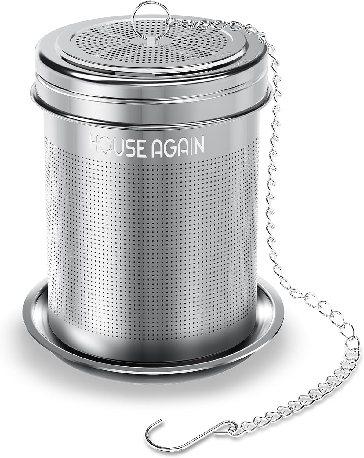 House Again Tea Infusers, Extra Fine Mesh Tea Strainers for Loose Tea, Updated Slim Threaded Lid & 304 Stainless Steel, Filter Bags Diffusers, Loose Leaf Tea Steeper for Brew Tea Spices & Seasonings