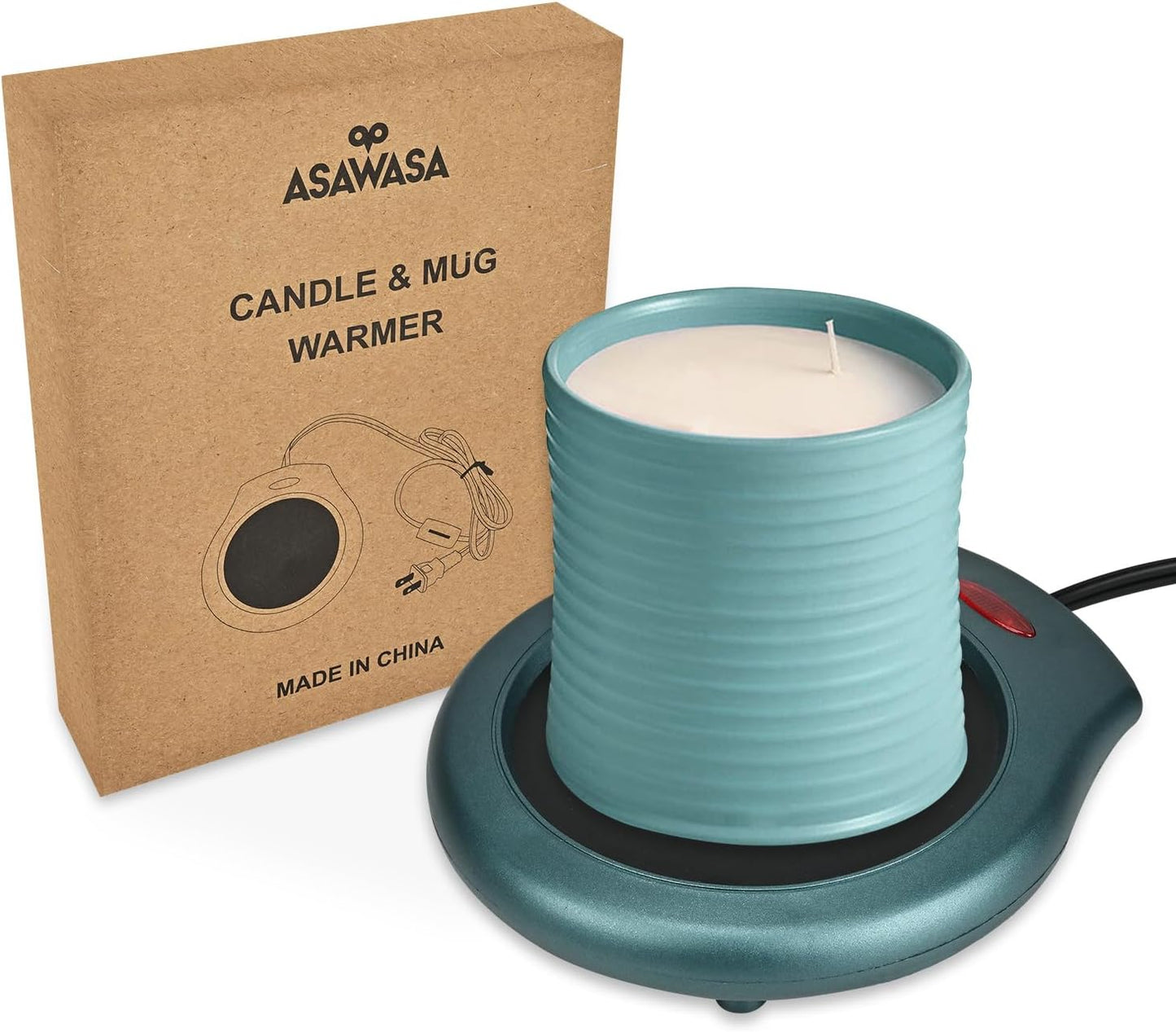 ASAWASA Candle Warmer for Large Jar, Coffee Mug Warmers | Safely Releases Scents Without a Flame, Melt Candle Quickly, Enjoy Your Warm Coffee Tea. Gifts for Festival Birthday Women