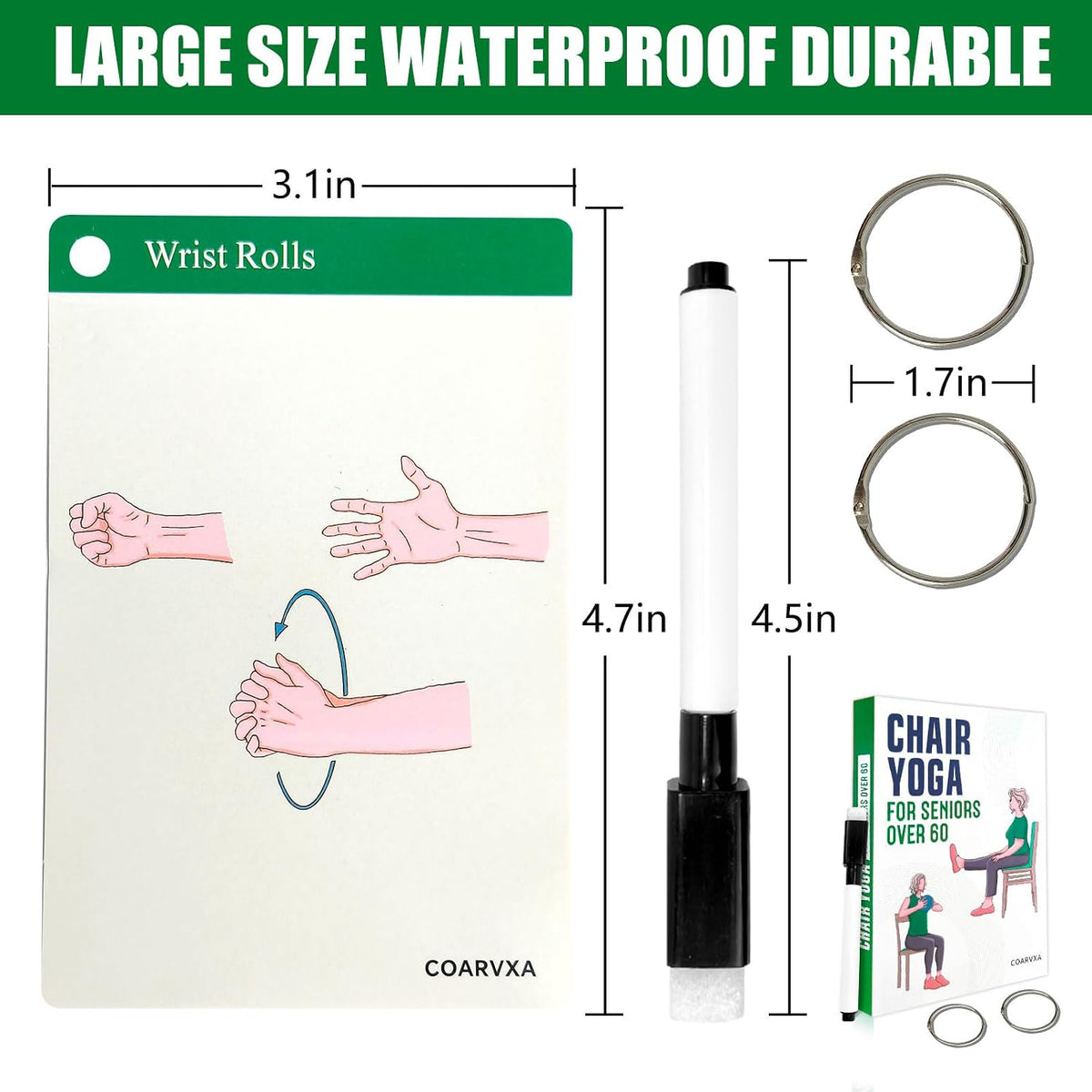 Bodyweight Workout Cards for Women & Men-50 Bodyweight Workout Cards，Includes 2 Rings& Dry-Erase for Easy Organization-Home, Gym or Studio (Bodyweight)