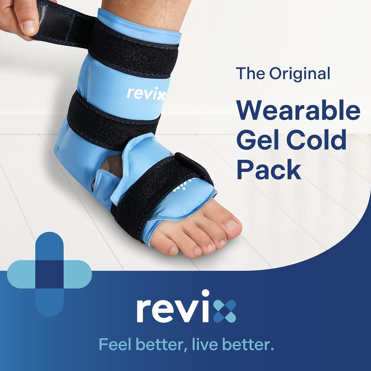 REVIX Ankle Ice Pack Wrap, Reusable Gel Ice Pack for Foot Pain Relief