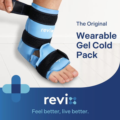 REVIX Ankle Ice Pack Wrap, Reusable Gel Ice Pack for Foot Pain Relief