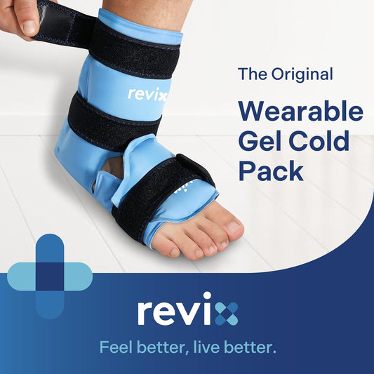 REVIX Ankle Ice Pack Wrap, Reusable Gel Ice Pack for Foot Pain Relief
