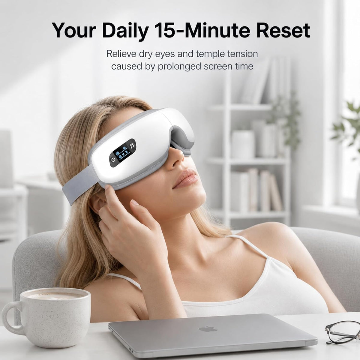 Eye Massager with Heat, Heated Eye Mask for Migraine Relief