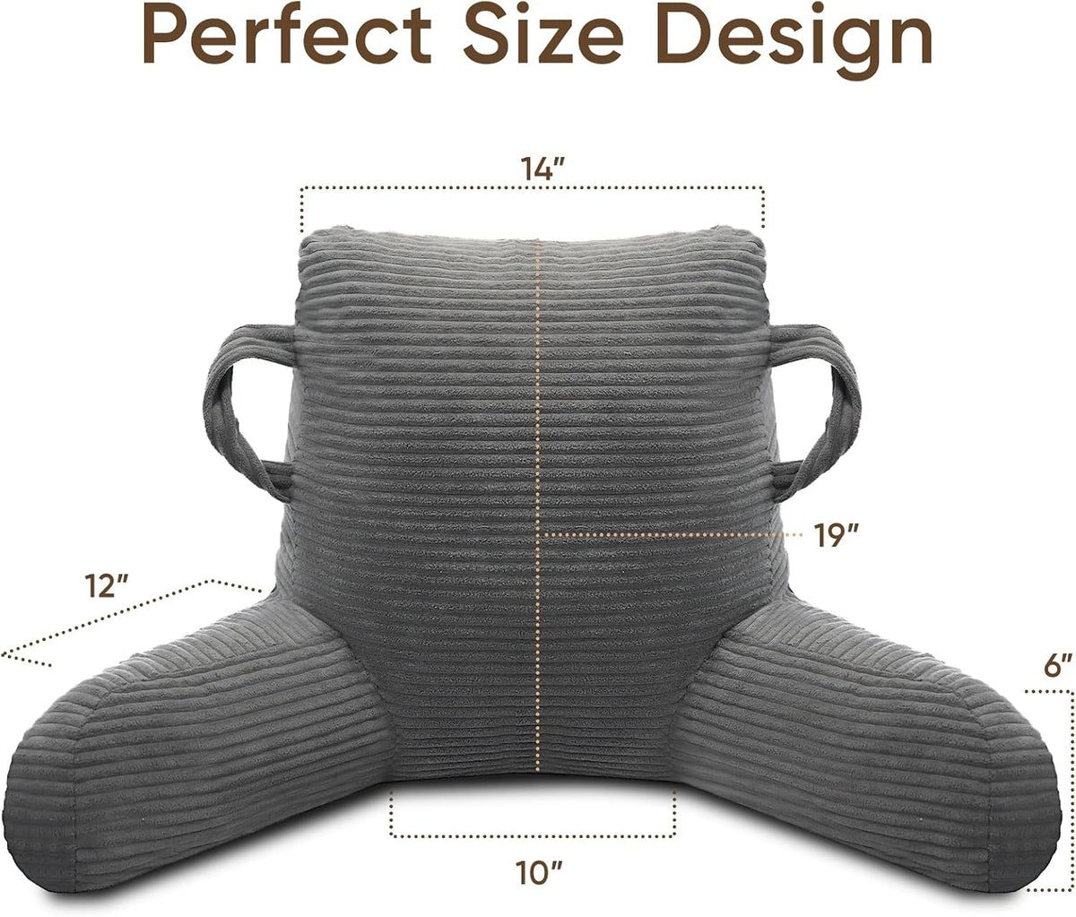 Reading Pillow for Sitting in Bed Adult, Memory Foam, Pockets