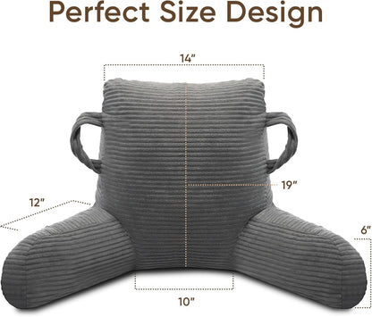 Reading Pillow for Sitting in Bed Adult, Memory Foam, Pockets