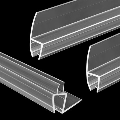 Shower Door Bottom Seal 2-Pack, 36"(914mm) Long PVC Strips with Drip Rail for 5/16"(8mm) Glass Door, Prevent Water from Spilling and Keeps The Room Clean