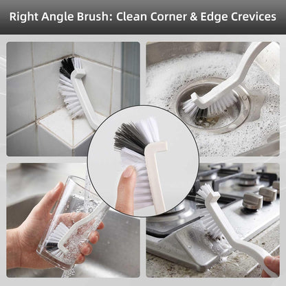 Crevice Cleaning Brush, Hard Bristle Cleaning Tool with Scraper, Grout Brush kit for Bathroom, Kitchen, Sink, Faucet, Window Grooves, Bottles, Blenders, 12Pcs