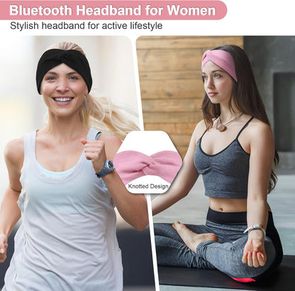 2-Pack Bluetooth Headband for Women, Wirless Headband with HD Stereo Speakers, Fashion Headband Headphones for Workout, Running, Yoga, Travel, Casual Wear, Meditation