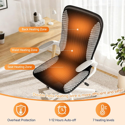 Heated Seat Cushion for Office Chair, 7-Level Heating Chair Pad with Timer, Comfortable Seat Warmer for Home, Office and More