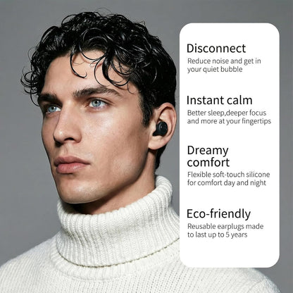 Ear Plugs for Sleeping 45DB Noise Cancelling: Ultra-Comfy Reusable Noise-Reducing Earplugs for Sleeping & Travel & Work Hearing Protection Earbuds with 8 Tips(XS,S, M, L Size)